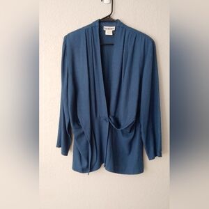 Vintage Francine Browner blue blazer suit jacket Avant garde rayon acetate 12